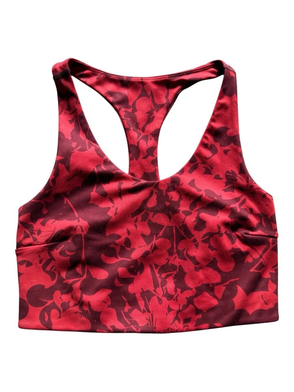 Zella Red Floral Racerback Sports Bra